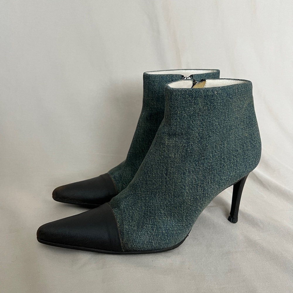 Chanel denim boots
